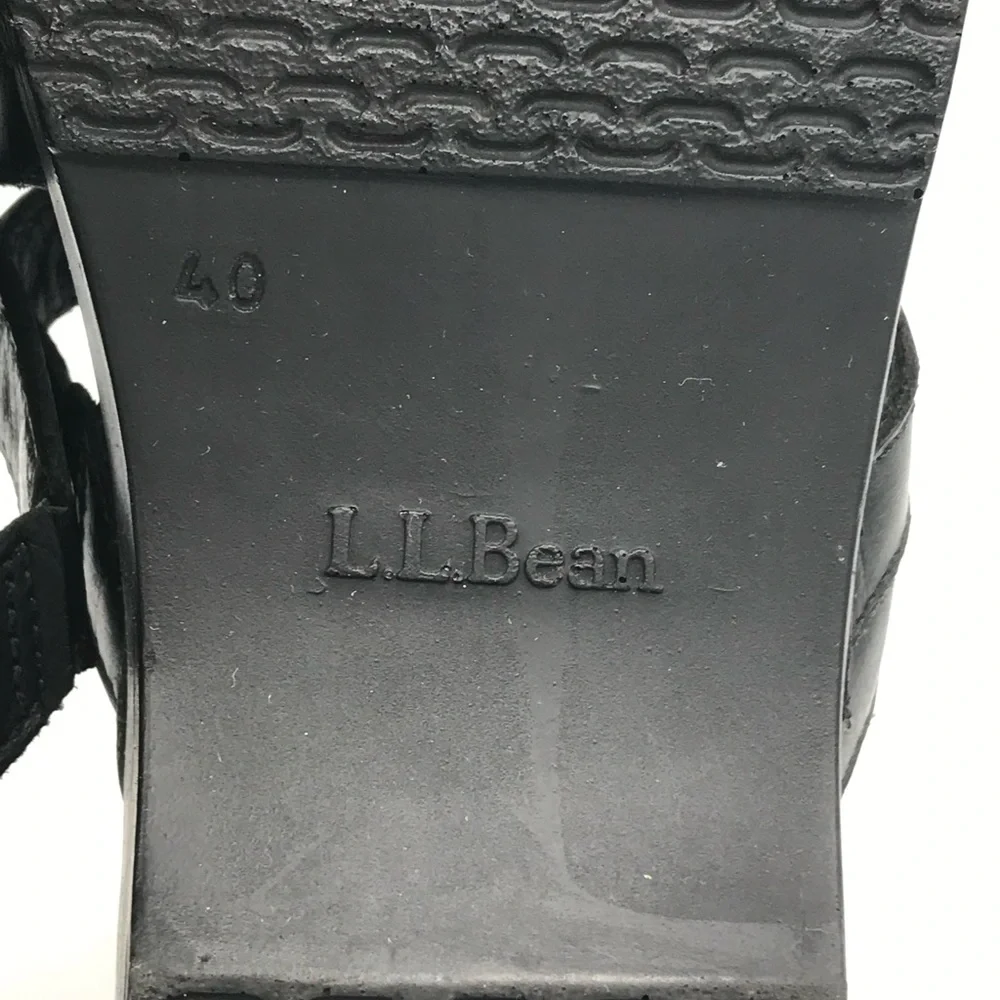 L.L. Bean Women’s Black Slip On Wedge Slide Sandals US Size 9 EU 40 - Picture 8 of 12